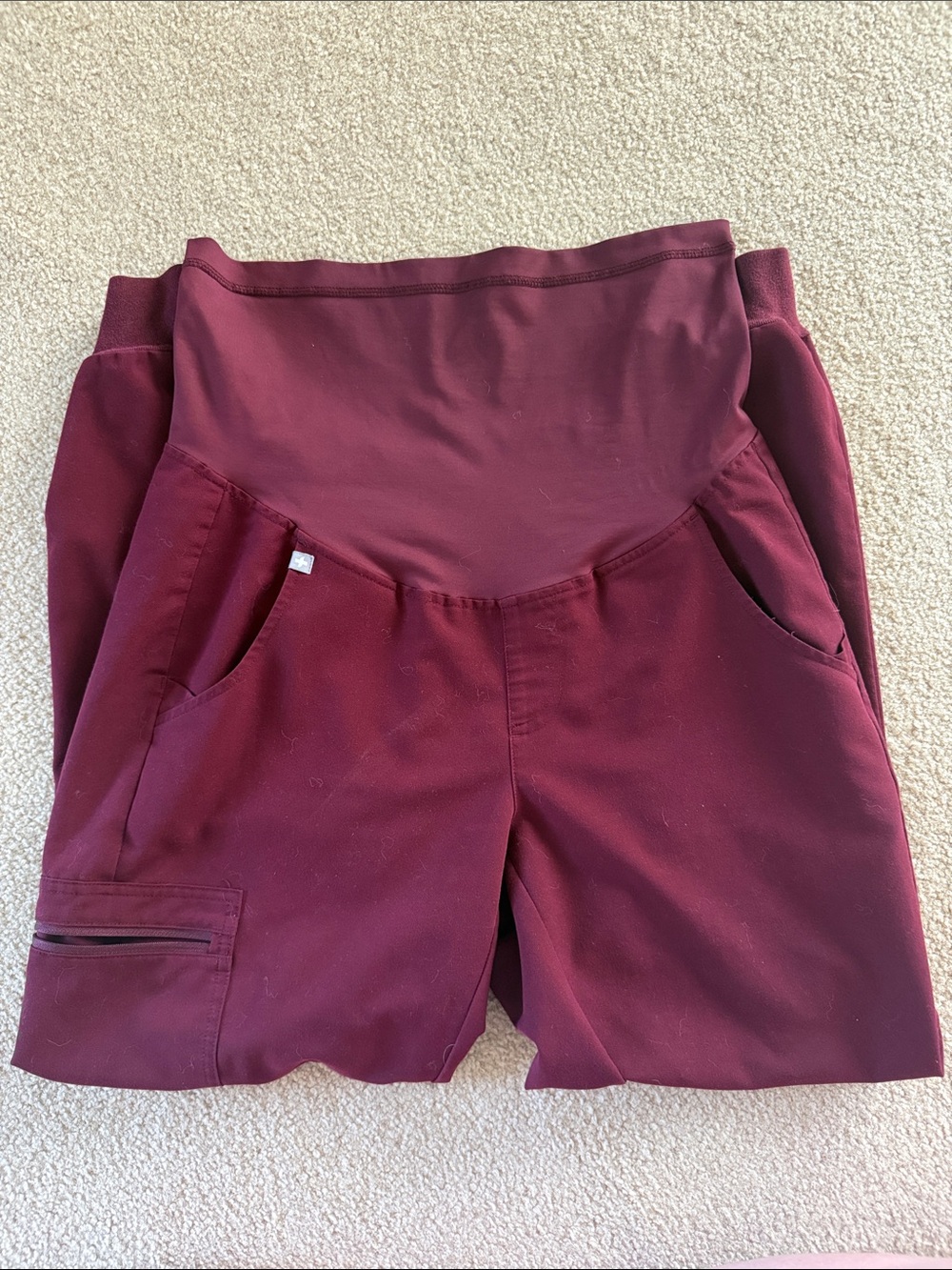 Figs Zamora Jogger Maternity Burgundy Pant - Size small